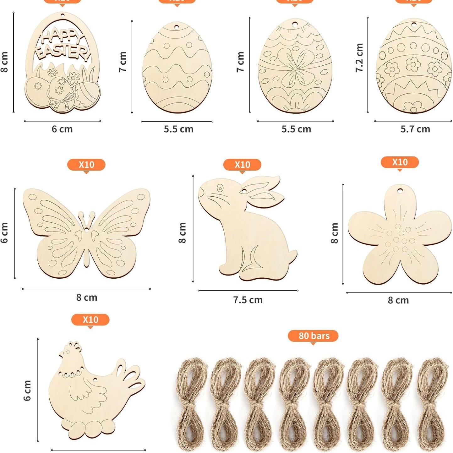 

Деревянное пасхальное украшение Набор для самостоятельного изготовления: Украшение места проведения детской вечеринки с помощью пеньковой веревки