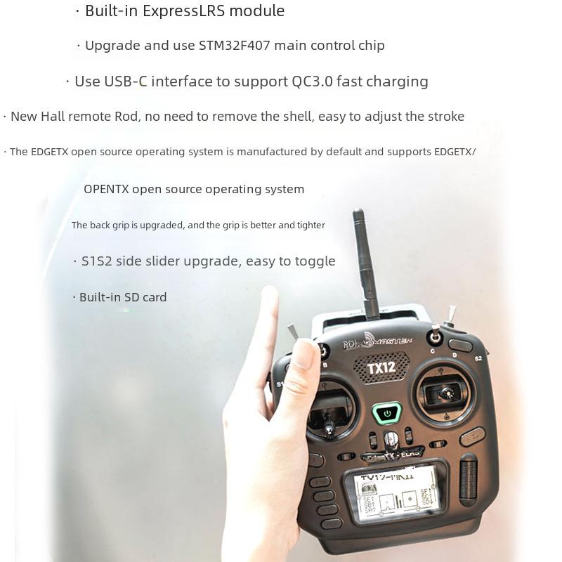 Radiomaster TX12 Joystick cu efect Hall pentru drone RC cu FPV și suport EDGETX ELRS