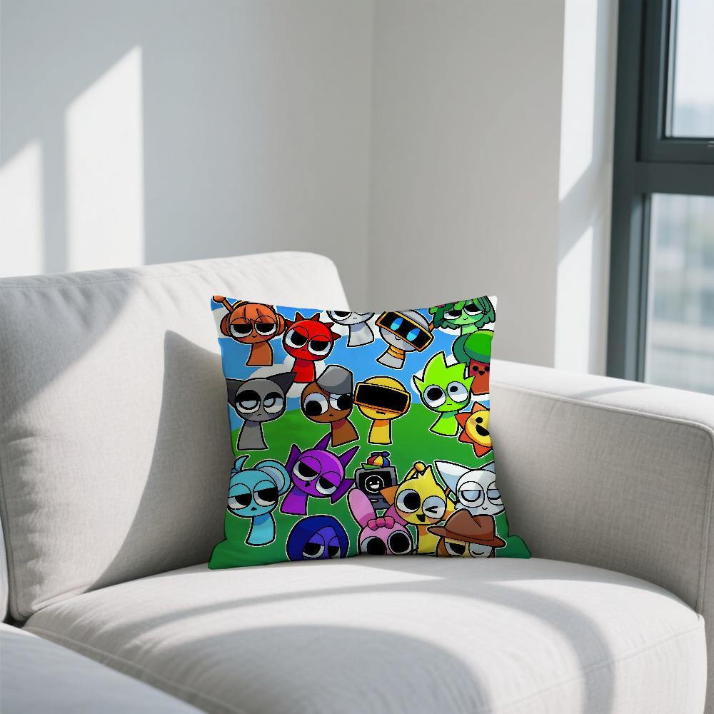 

Подушка S-Sprunki I-Incredibox чехол Двусторонняя печать Полиэстер Наволочка Рисунок Игра Декоративная Молния Чехол на подушку 30cmx30cm