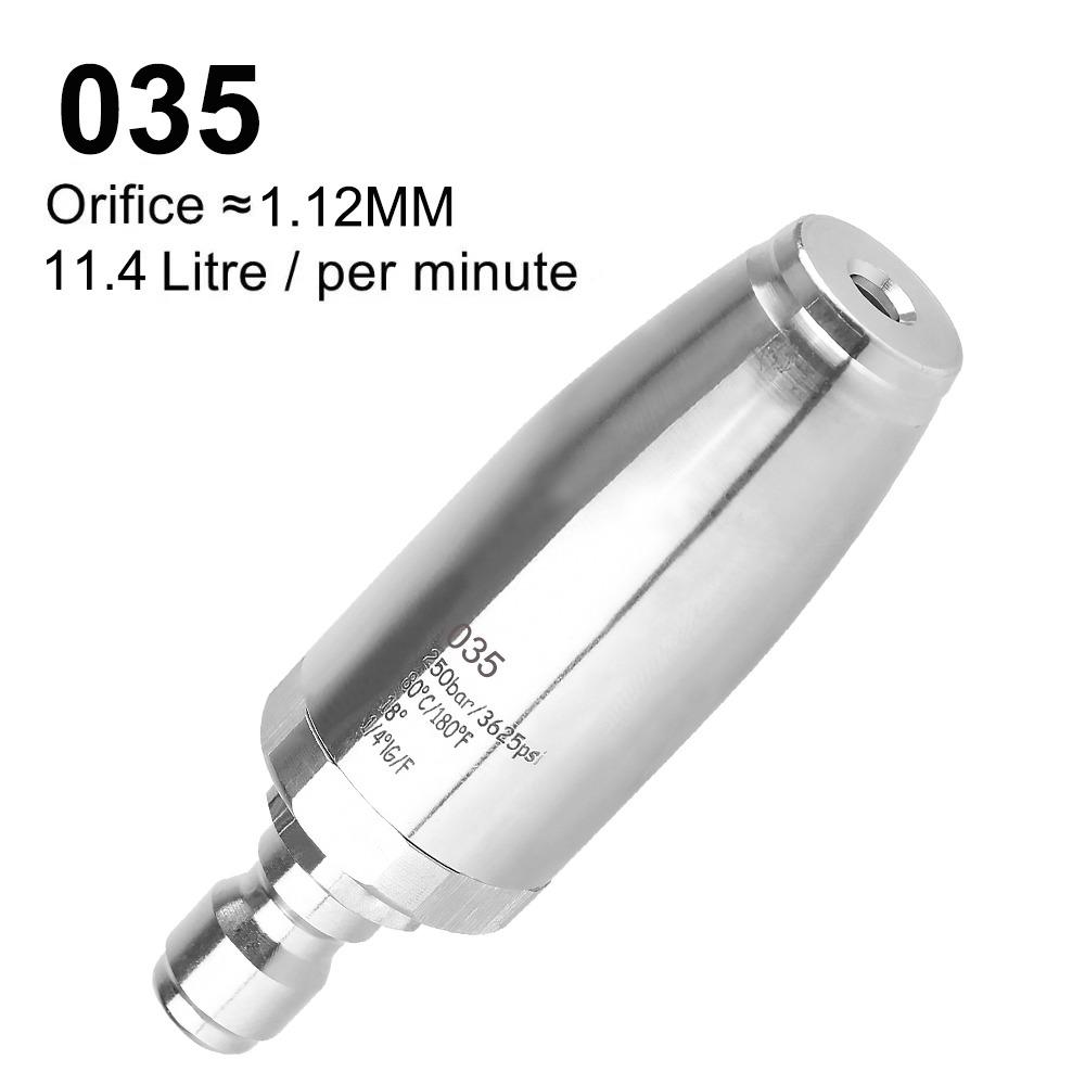 Durable Rotating Nozzle Stainless Steel 1/4 Quick Connect Pressure Washer Tips 3625 PSI Spray Head for Cleaning Brick Concrete