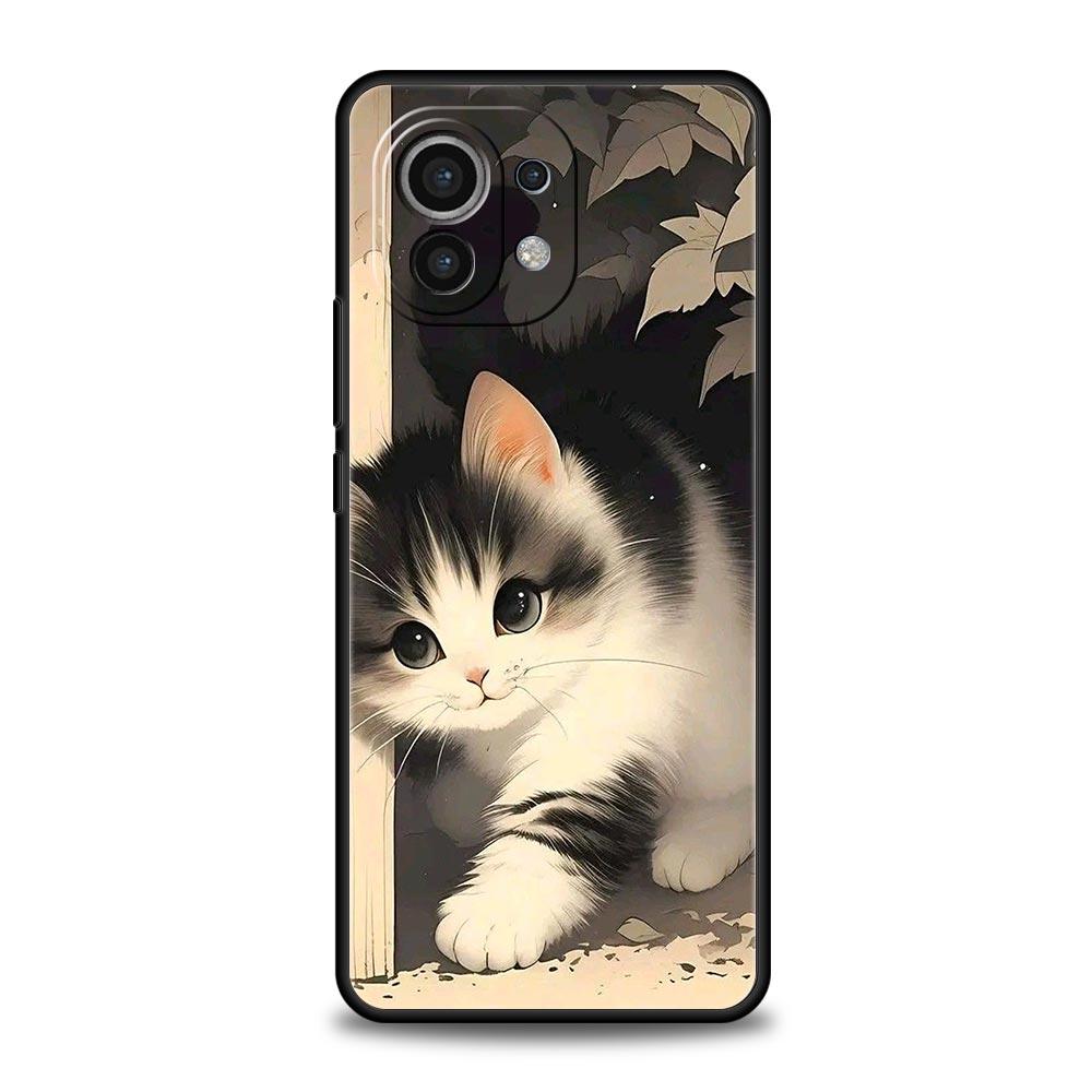 Colorful Cat Design Phone Case Cover for Xiaomi Mi 17 15 14 13 12 11 Ultra 15T 14T 13T 12T 11T Pro Lite 5G Soft TPU Shell Fundas