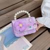 Koreanische Kamelie Schleife Perlen Schulter- und Crossbody-Tasche für Kinder