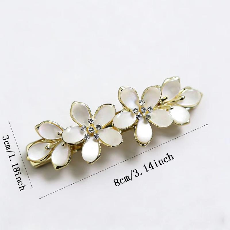 Vintage Floral Rhinestone Hair Clip Cute Sweet Hair Accessory for Girls Women Wedding Cosplay Party Wear