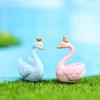 Micro Landscape Swan Ornament Home Decorate Resin Little Swan Potted Plants Garden Ornament for Gift