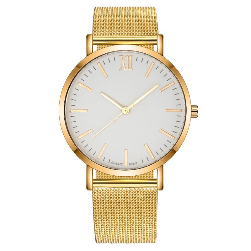 

Popular European and American fashion simple men s watch men s watch Milan quartz watch with mesh belt men s золотий