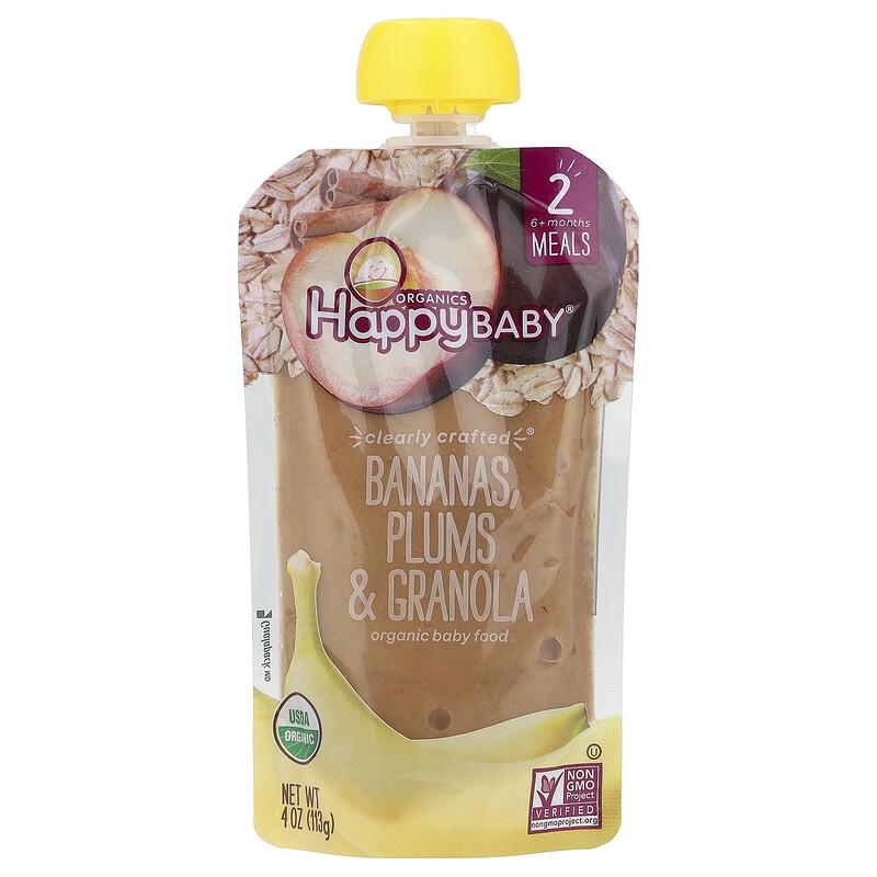 Happy Baby®, Organic Baby Food, 6+ Months, Bananas, Plums & Granola, 4 oz (113 g)