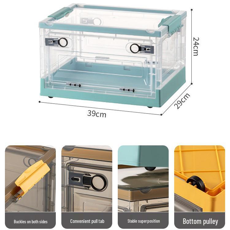 Large Outdoor Portable Transparent Foldable Storage Box for Clothes, Toys, Snacks, Books - Dustproof and Ideal for Home Use.