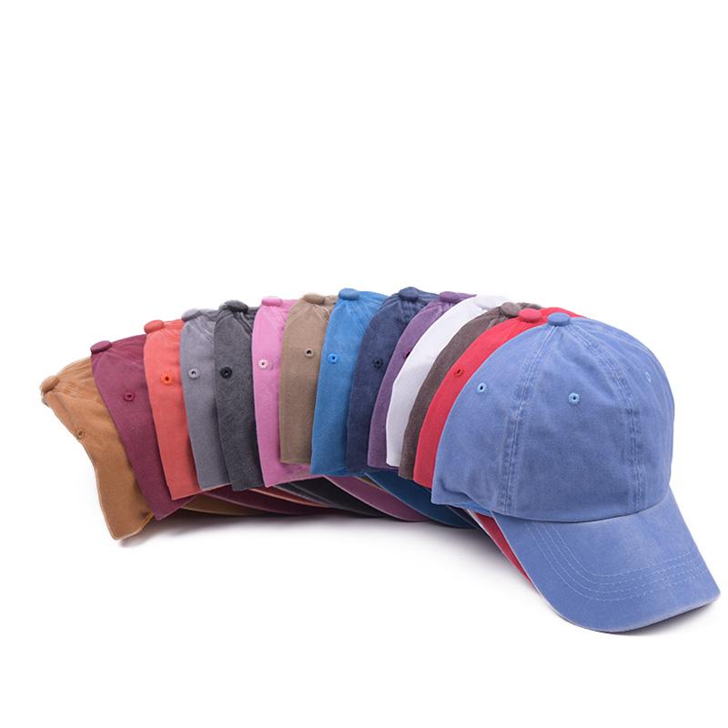 100% Baumwolle Pigment Vintage Used Gewaschen Dad Hat Sommer Baseballkappe Stil Baumwolle Snapback Kappe Hip Hop Für Frau