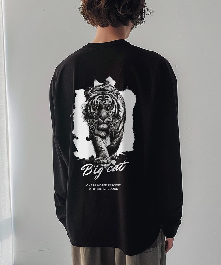 OHP Ohpxgoodd Bdrawing Big Cat Basic Long Sleeve T-Shirt