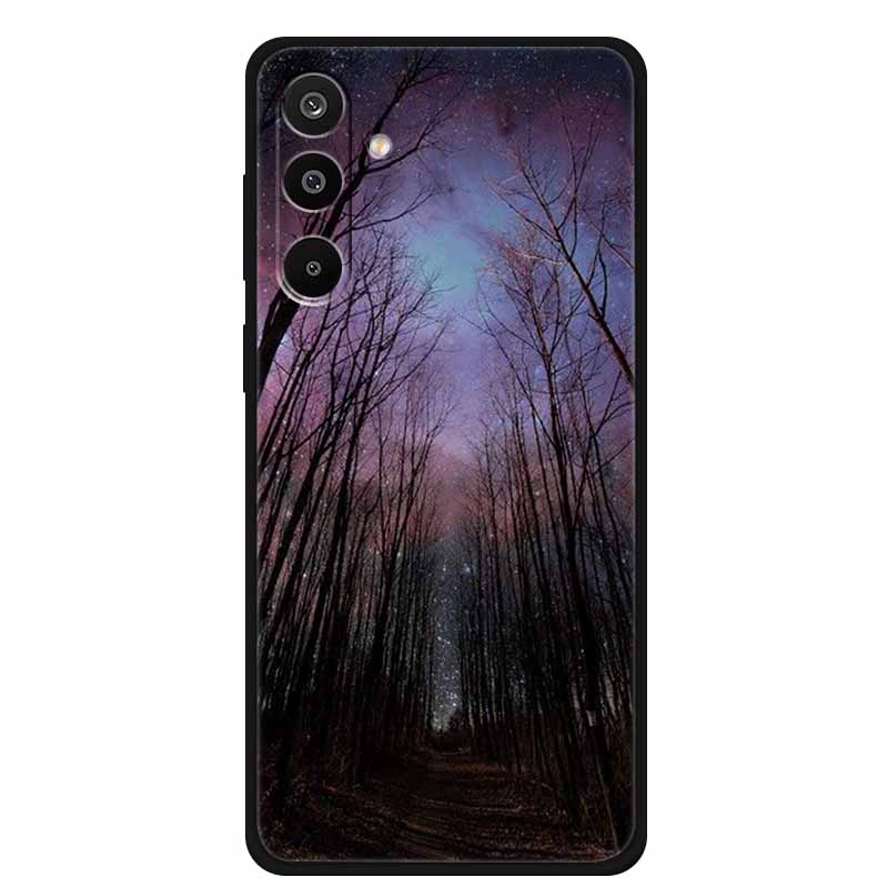 For Samsung Galaxy A36 5G Case Flowers Printed Silicone Phone Cases Cover for Samsung A26 5G TPU Shells A 26 36 Black TPU Coques