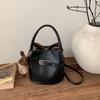 Litchi-pattern Handbag - Soft Leather Bucket Bag - Versatile Commuter Crossbody Bag