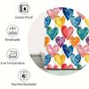 Colorful Heart Print Bathroom Set: Includes 12 Free Hooks, Waterproof Shower Curtain, Non-Slip Bath Mat, Toilet Seat Cover, Bath