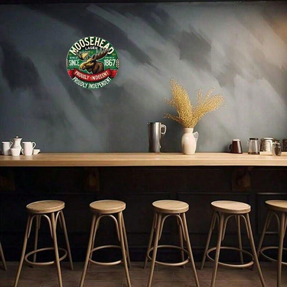 Cartello Metallico Vintage Birra Moosehead, Decorazione Murale Retrò per Home Bar Garage Man Cave