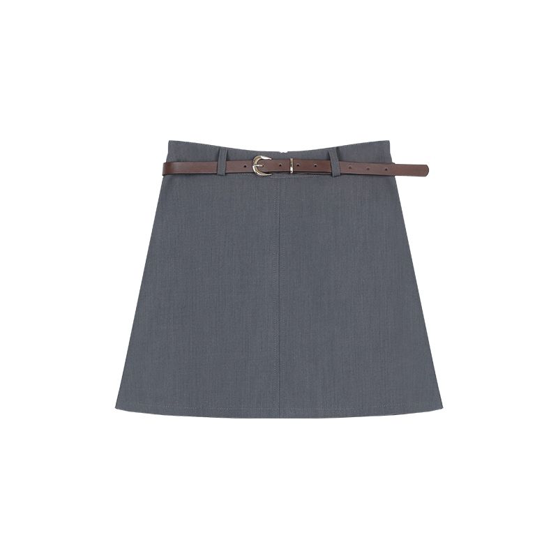 

Самый простой для сочетания Летняя модная лента Юбка А-силуэта Серый костюм Gray XL