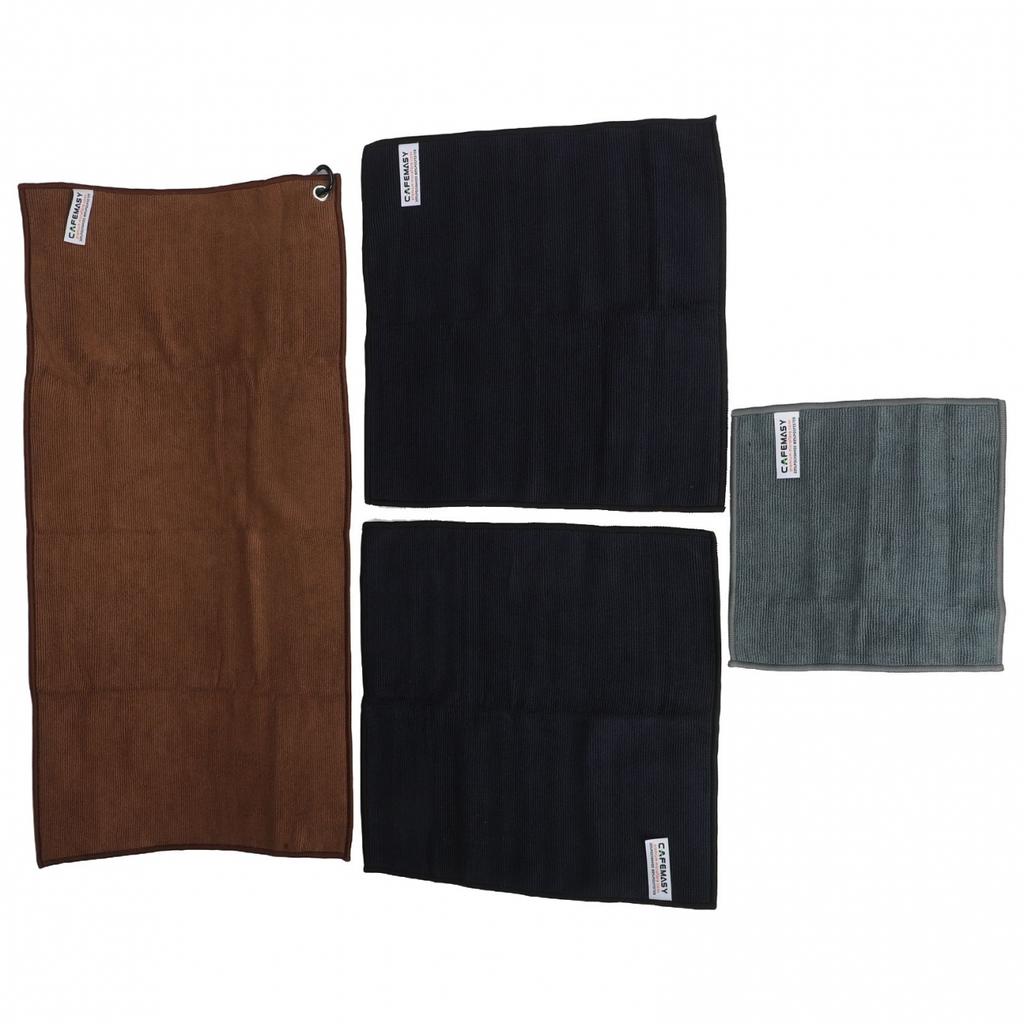 Kompaktní sada 4 čisticích utěrek na espresso pro snadné skladování a použití
