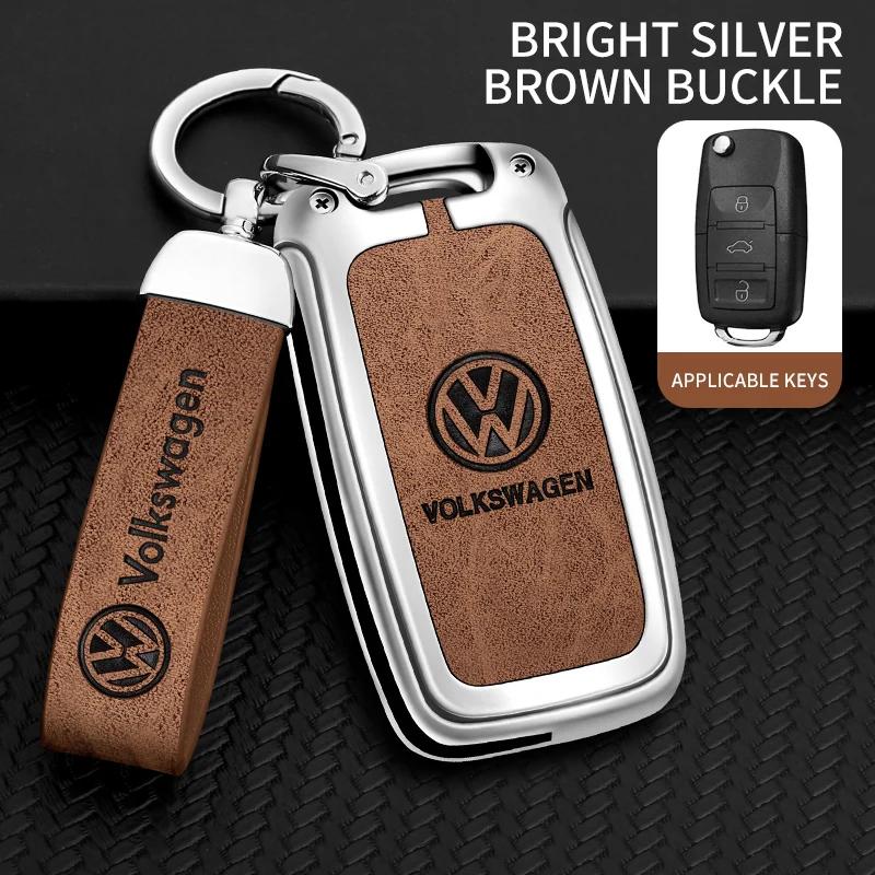 Car TPU Zinc Alloy Key Case Bag Car KeyChain Metal Key Shell For Volkswagen VW Polo Tiguan Golf 4 5 Jetta Beetle Scirocco Passat