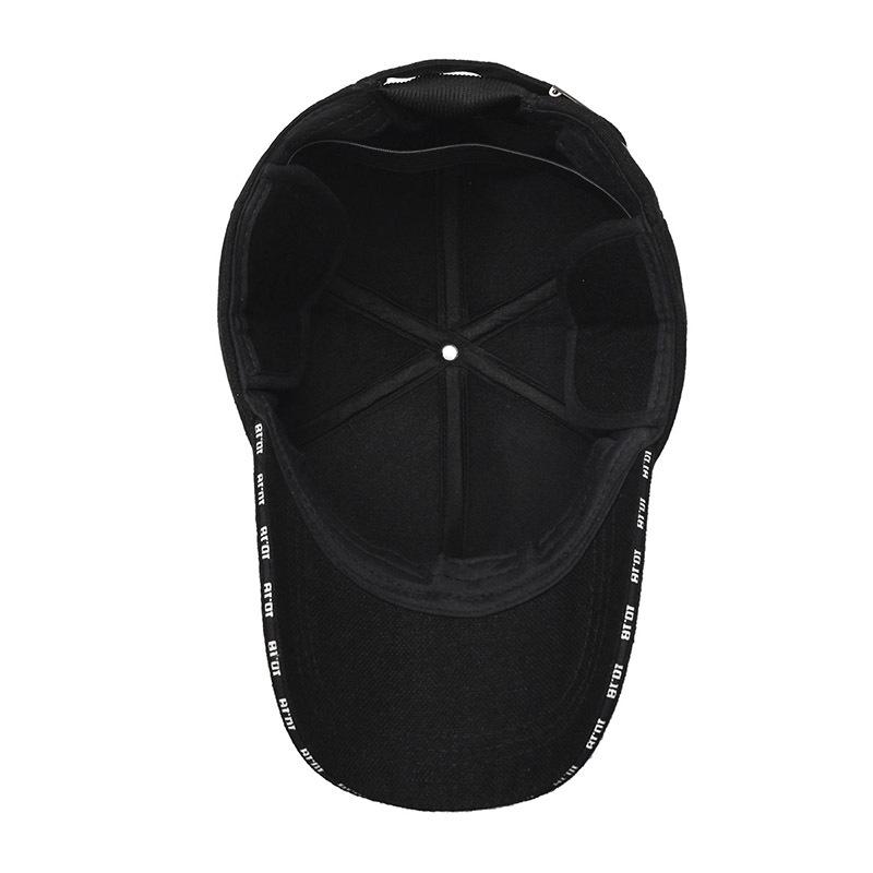 New Men'S Ear Protection Cotton Hat, Fleece Warm Baseball Cap, Middle-Aged And Elderly Outdoor Windproof And Cold-Proof Cap