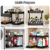 Versatile 2 Tier Under Sink Organizer Stable Pull Out Storage Rack Multi-Purpose Cabinet Organizers for Bathroom Kitchen