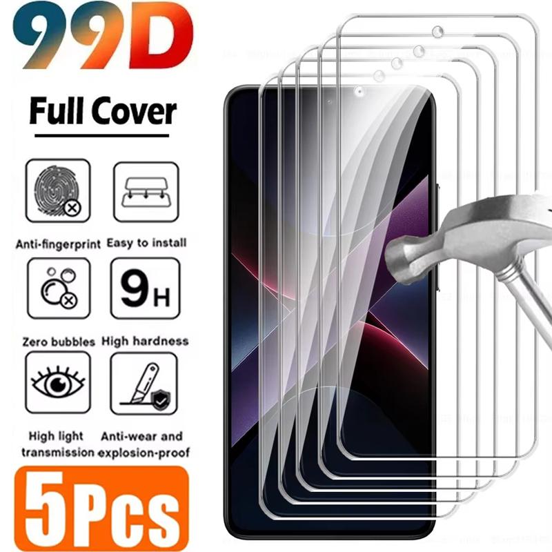 

5 ШТ. Захисне скло для екрана POCO X7 X6 X5 X4 X3 Pro NFC GT 5G Загартоване скло для POCO F8 F7 Ultra M7 F6 F5 M6 Pro C75 C65 4G Скло Poco C40 білий