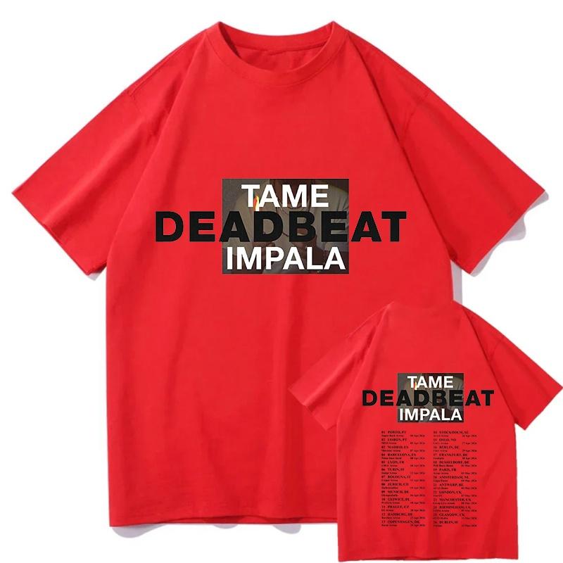 2026 Merch Tame Impala Deadbeat Tour Magliette Vintage Cotone Puro Doppia Faccia Fan Manica Corta Magliette Estetiche Abbigliamento Top
