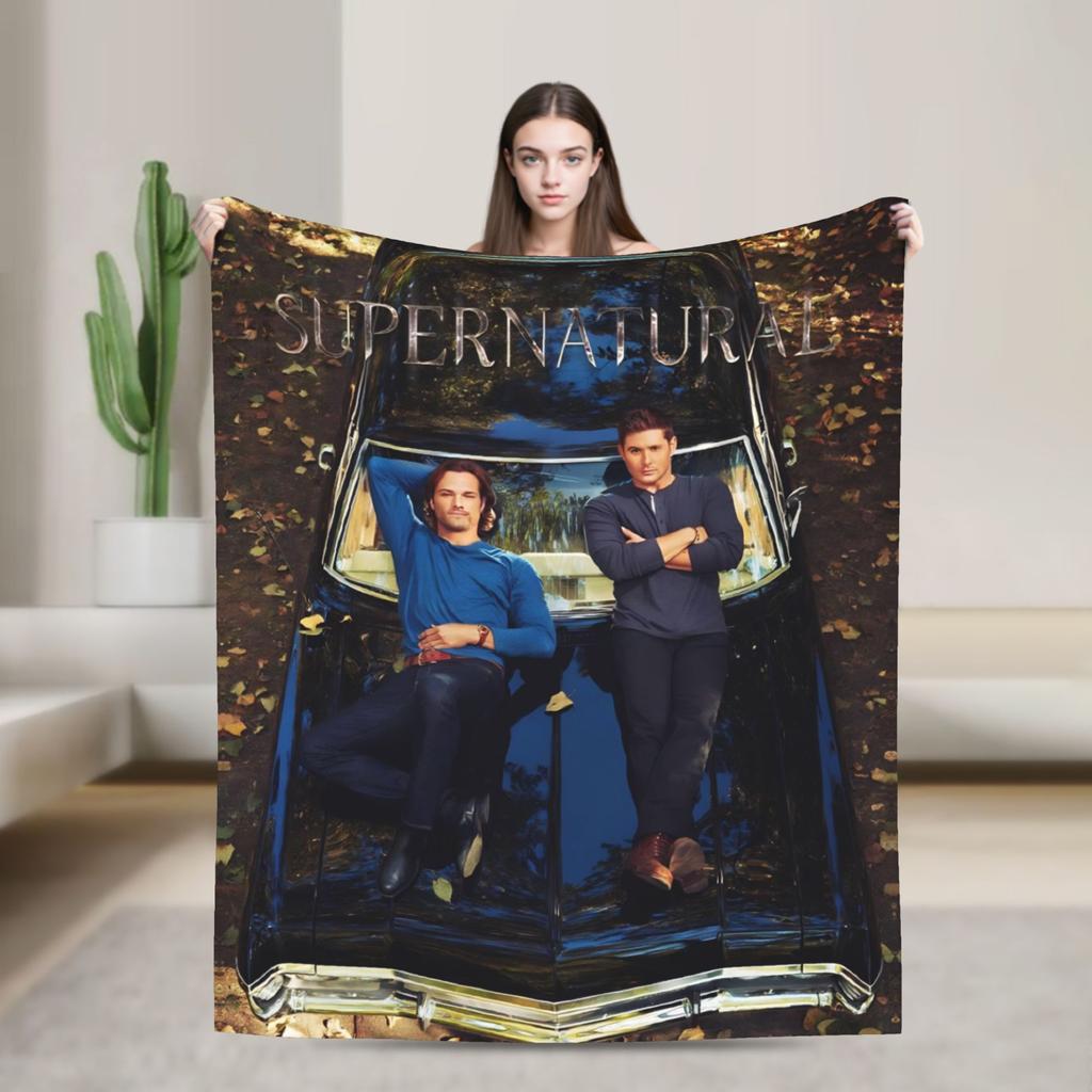 Supernatural TV Flannel Blanket  Super Soft Throw Blanket for Living Room Decorative Graphic Bedspread Sofa Bed Cover