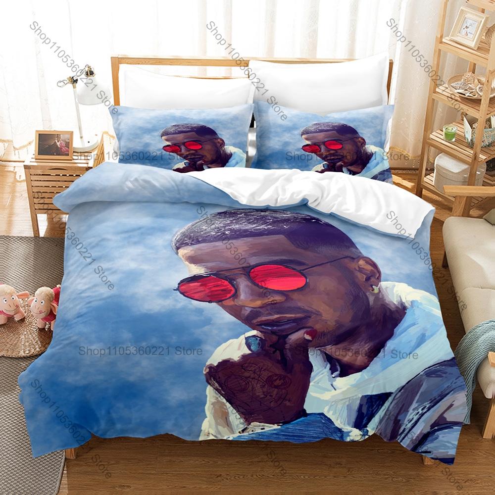 Hip Hop Artist Kid Cudi Man On The Moon Astronaut Cosmic Album Collage Bedding Set 1 Duvet Cover + 2 Pillowcases HD Print Rap