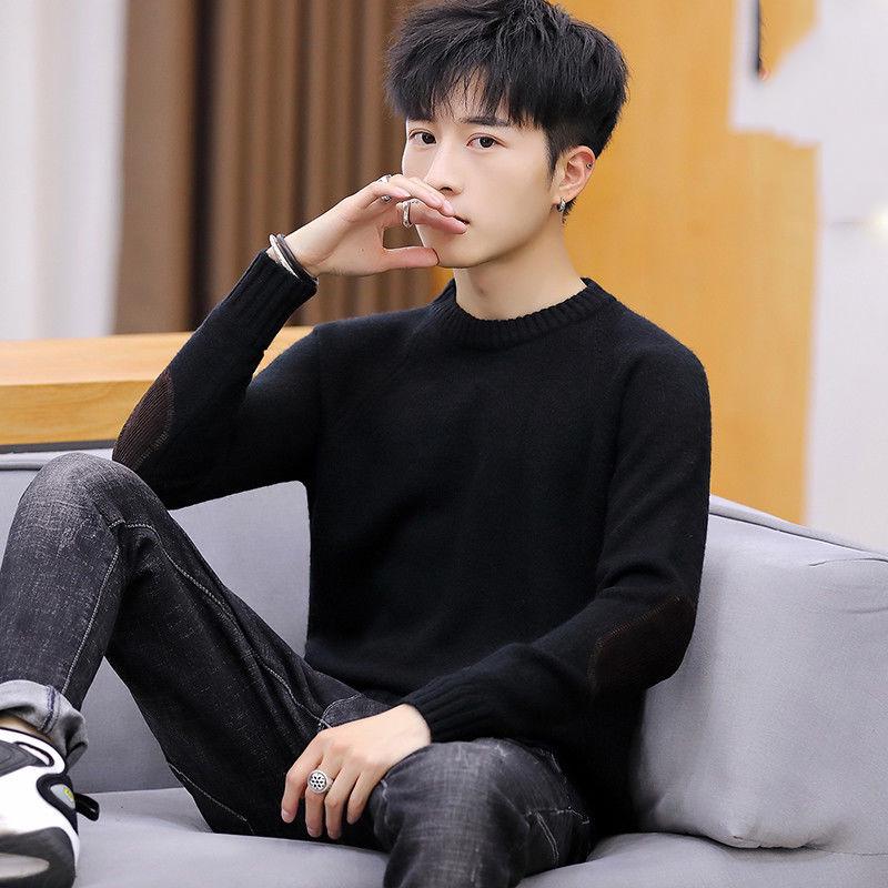 Modny Męski Sweter Dzianinowy Męski Casual Jesień Męskie Swetry Fałszywy Kołnierzyk Koszuli Ciepły Zimowy Pull Homme