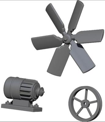 VG Dio Models Universal Electric Fan Set Miniature Accessory VG64034 1/35