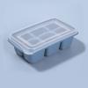 Reusable 6 Grid Ice Cube Maker Mold With Lid Silicone Ice Cube Square Tray Mold for Ice Cream Chocolate