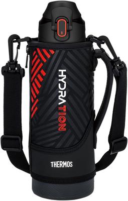 Thermos Vacuum Insulated Sports Black Keeps Drinks Includes and Comfortable Shoulder BKOR Bottle, 1L, Orange, Cold, Kids' Size, Pouch, Strap,