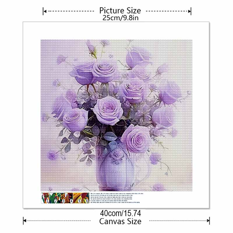 New Arrival 5D DIY Full Circle Diamond Painting "Purple Flower" Embroidery Cross Stitch Home Decor Gift