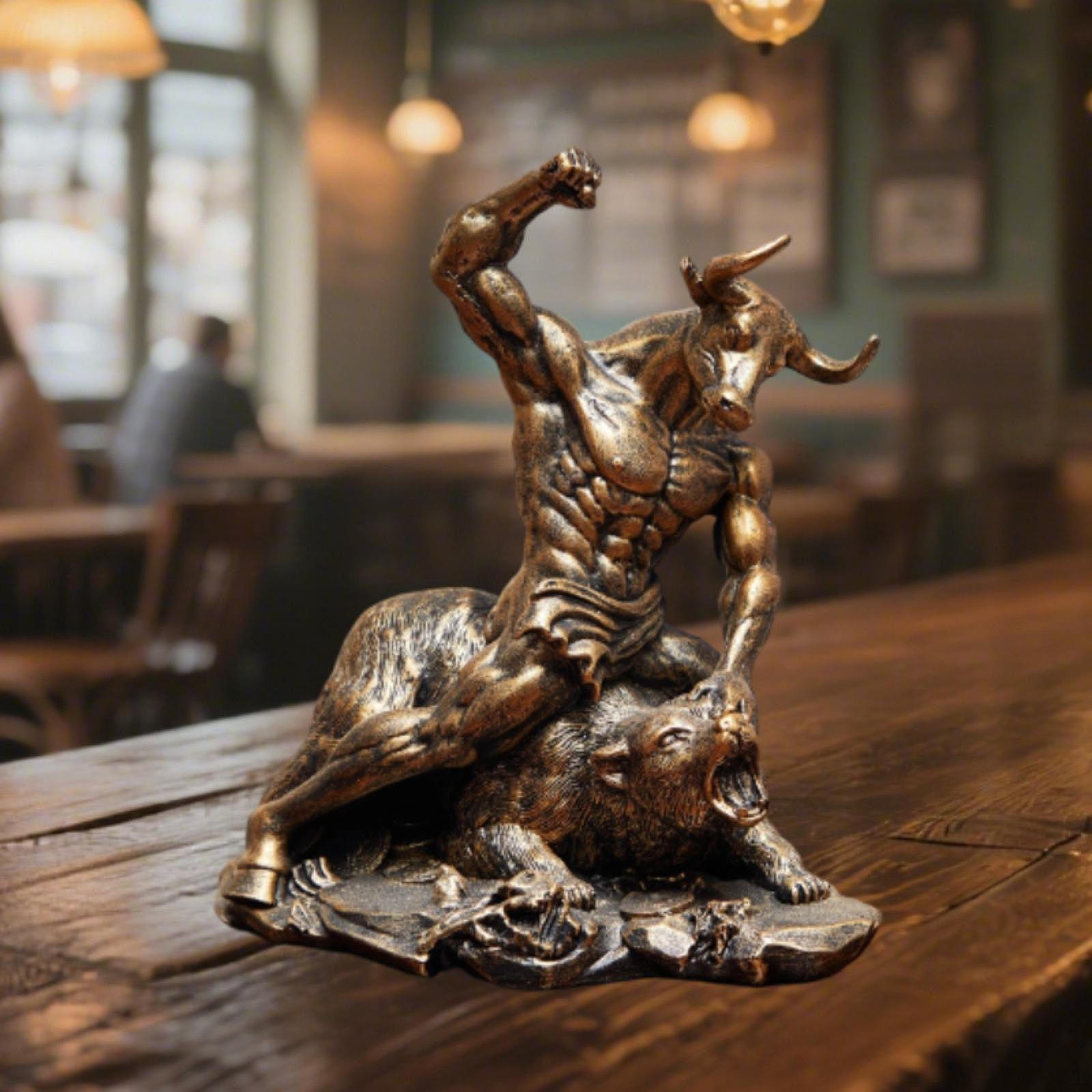 

Fight Statue Animal Sculpture Centerpiece Collection Ornament Tabletop Decor Resin Figurine for бронзовий