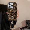 Phone Case For Samsung Galaxy S25 FE S26 Ultra Plus A57 A37 A26 A36 A16 A23 A33 A06 Luxury Leopard Print Wrist Hang Strap Cover