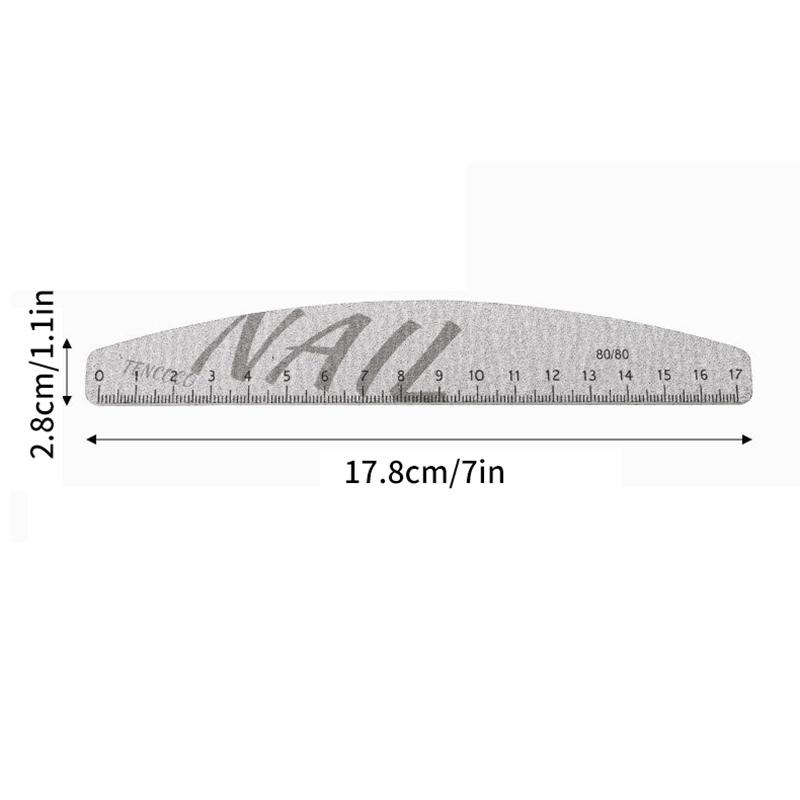 1Pcs Nail File With Ruler 80/100/150/180/240/320 Grit Sandpaper Disposable Cuticle Remover Buffers Manicure Tool