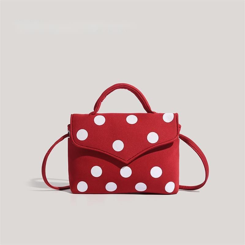

Gumuni Gumni Red Retro Dots Hand-Carrying Bag Women s 2025 Fashion All-Match Work Clothing Shoulder Messenger Bag Red genuine goods (gift bag + Gift Box)