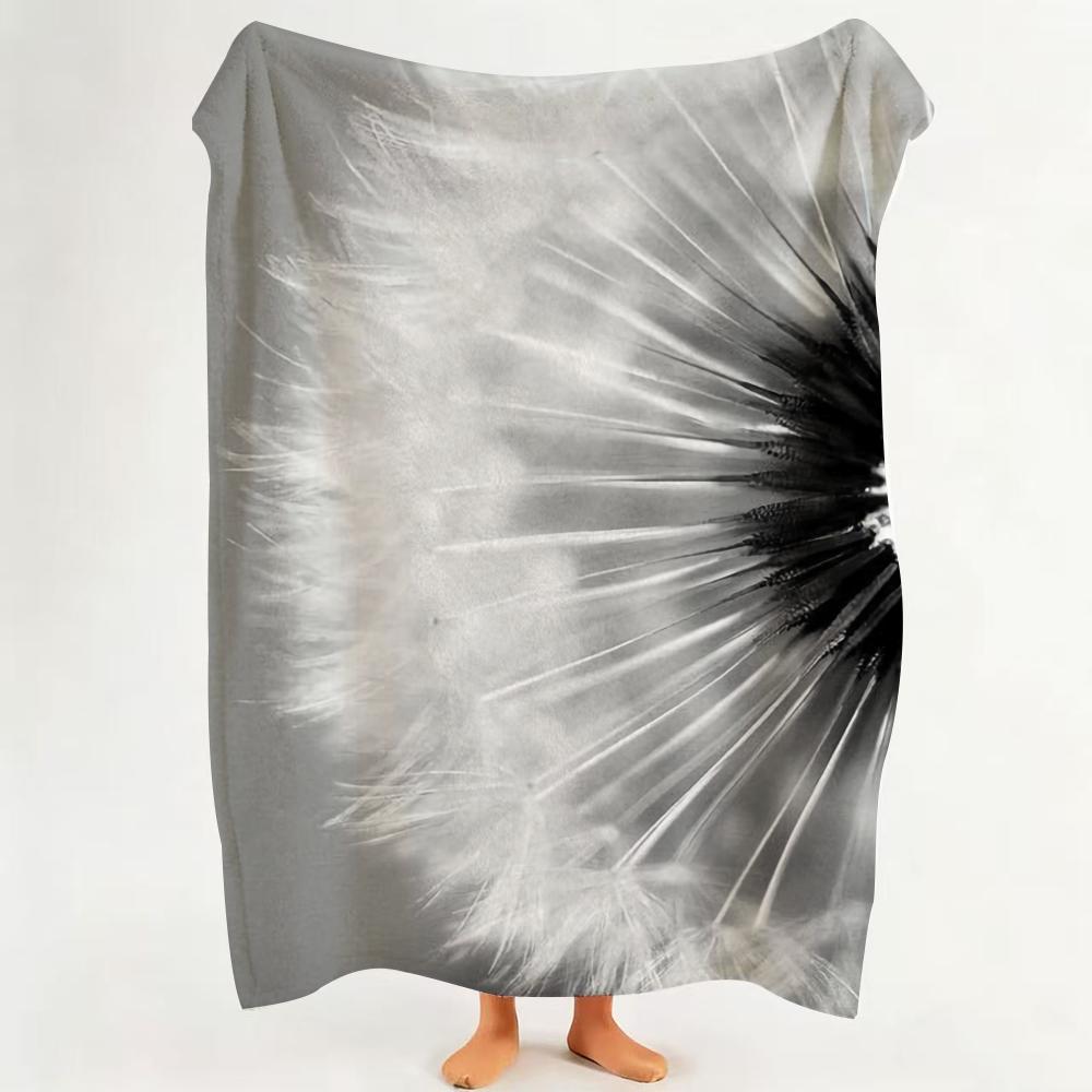 Art B Black A And W White A Art P Plant F Flower Throw Flannel Throw Blanket Suitable for Sofa Living Room Bedroom