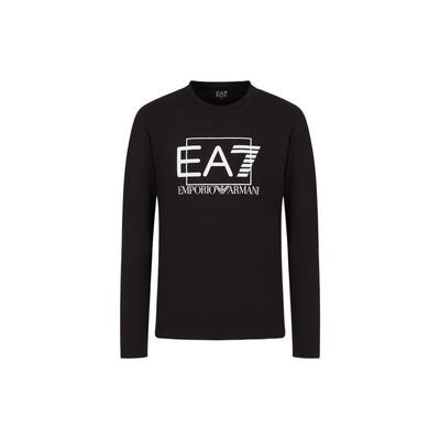 Ss23 Ea7 Series Letter Logo Print Crew Neck Long Sleeve T-Shirt Men Tops Black 3RPT64-PJ03Z-1200