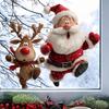 Self-Adhesive Christmas Window Clings, Funny Peeking Santa and Decals for Holiday Window Display