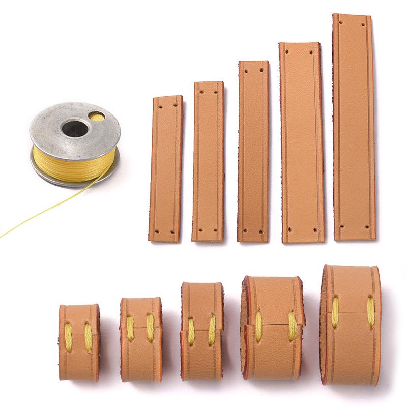 Ma Huang Shi MHS-D-8 Black Leather DIY Bag Strap Ring | Vegetable Tanned Leather Case & Self-Stitching Accessories Clip
