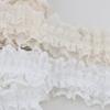 5cm Wide Lace Pleated Ruffles Ruffled Double Layers Embroidered Ruffle Trim 1 Yard DIY Ruffled Lace Trims