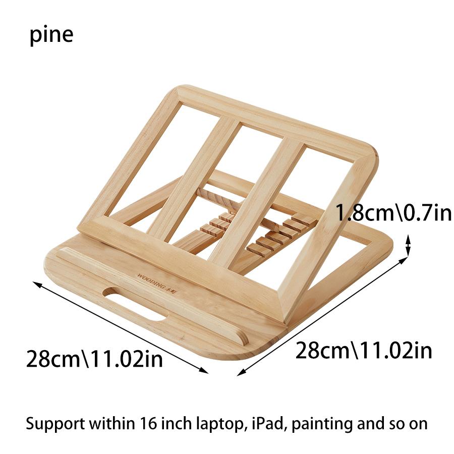 Wooden Home Adjustable Laptop Stand Bookends Cooling Folding Design Custom Size Available Modern for Student Desk Use Book