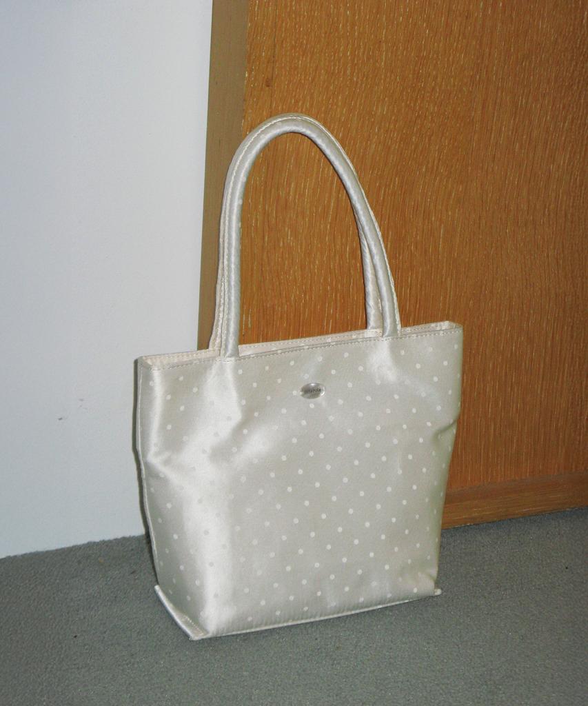 Rolarola Dot Satin Mini Tote Bag Ivory