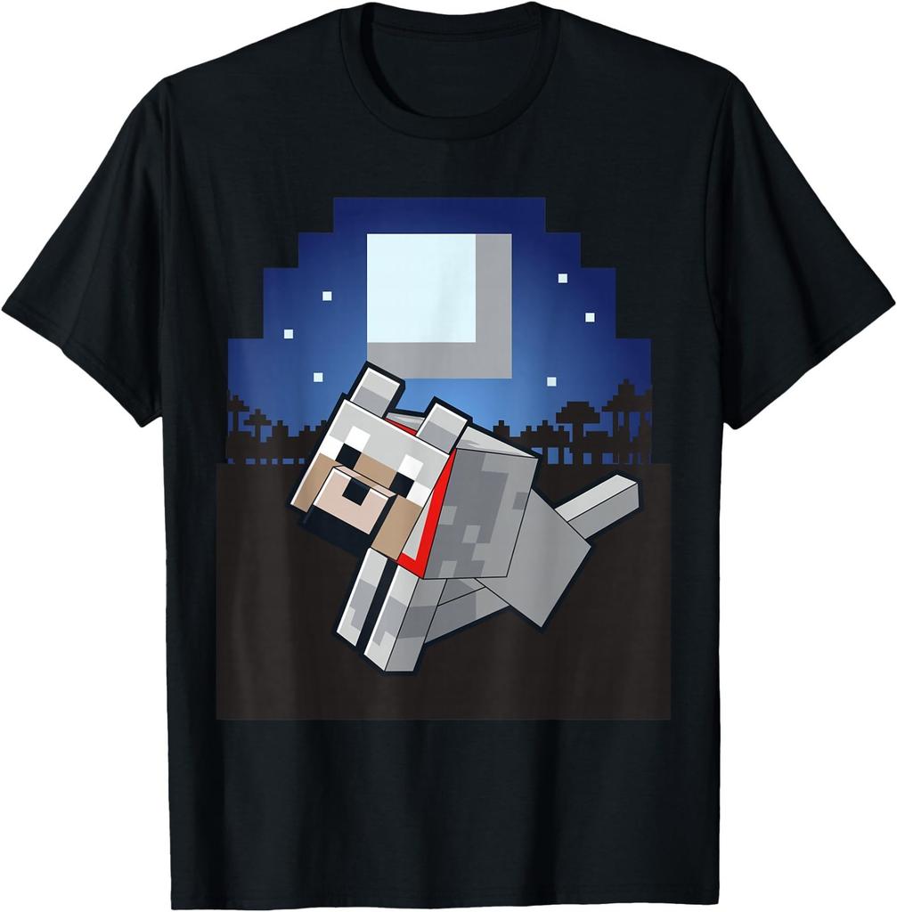 Minecraft Wolf Companion with Collar and Logo T-Shirt