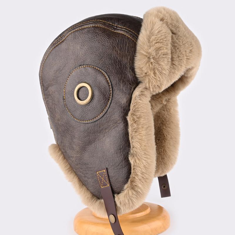 Russia Winter Faux fur Hat Unisex Windproof Warm Bomber Hats Outdoor Earflap Ski Cycling Hat