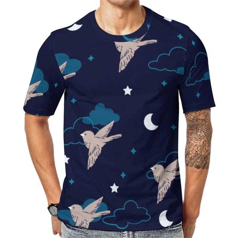 Tiger Animal Pattern 3D Printed T-shirt for Summer Casual Fashion Short Sleeved Top for Men, Cute Elements Round Neck Streetwear