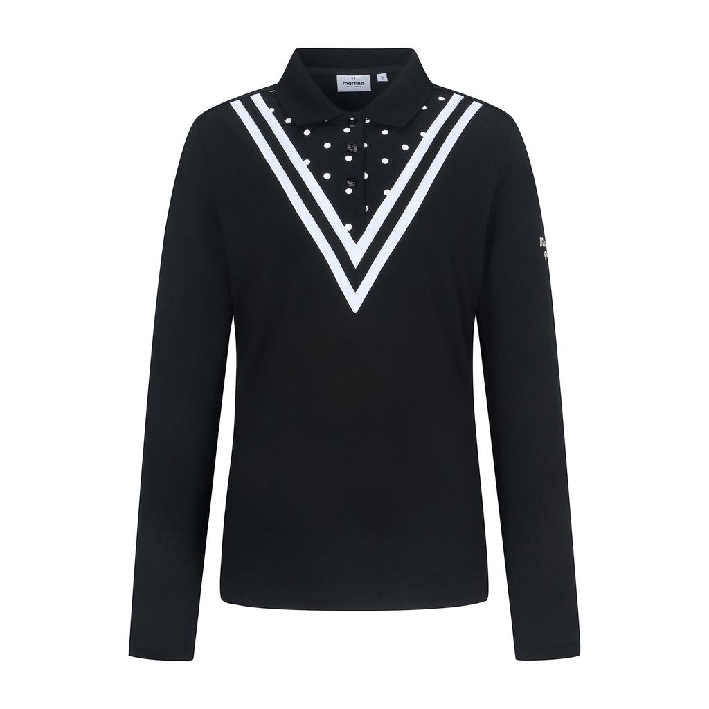 MARTINE GOLF Dot Combi Tshirts_Black