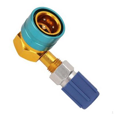 AC R134A R1234yf Quick Coupler Adapter 90 Degrees 1/4SAE Connector for
