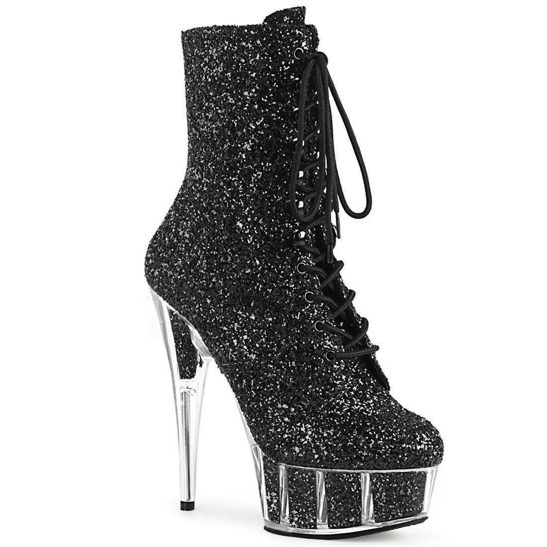 Ботильоны на высоком каблуке 15 см, Клубные ботильоны с низким голенищем, Черно-белые цилиндры, Обувь для тренировок танцовщиц на пилоне YKC 46