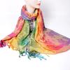 Color gradual change small flower scarf extended jacquard shawl Lijiang Nepal scenic spot scarf women long scarf
