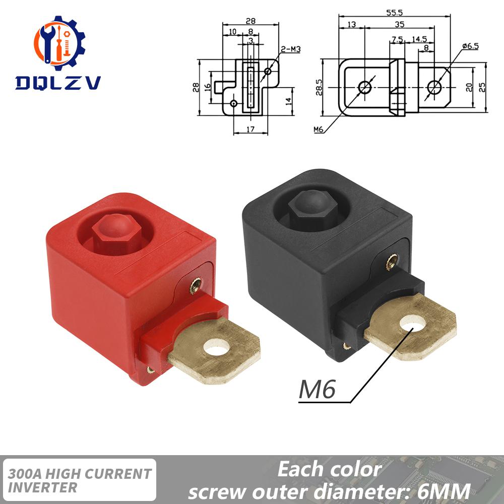 

M6/M8 high current 300A power terminals square red/black for lithium battery inverter solar power terminals connectors 1PCS